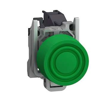 Harmony XB4 - bouton poussoir impuls Atx gaz - D22 - capuchon - vert - 1F - vis|Schneider Electric-SCHXB4BPS31GEX