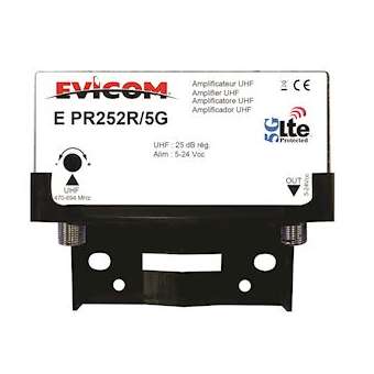 Préamplificateur UHF LTE-5G 1 entrée 25 dB réglables|Evicom-EVCEPR252R5G