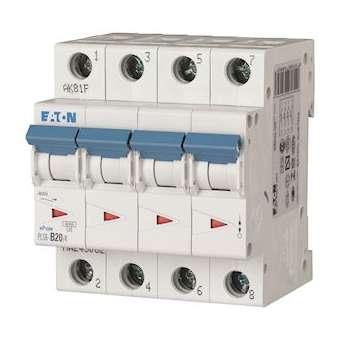 Disj. PLS 4X20A 6kA (EN 60898) cbe D|Eaton industries-EONPLS6-D20-4-MW