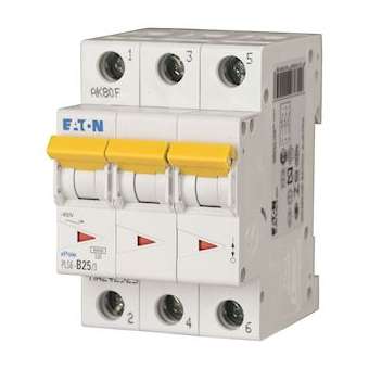 Disj. PLS 3X25A 6kA (EN 60898) cbe D|Eaton industries-EONPLS6-D25-3-MW
