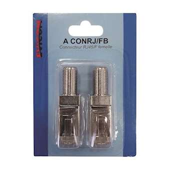 Adaptateur Balun RJ45 vers F sous blister (2 pièces)|Evicom-EVCACONRJFB