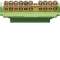 Borne en laiton, 5x10² 5x16², avec base de montage, Couleur: vert