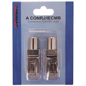 Adaptateur Balun RJ45 vers IEC mâle sous blister (2 pièces)|Evicom-EVCACONRJIECMB