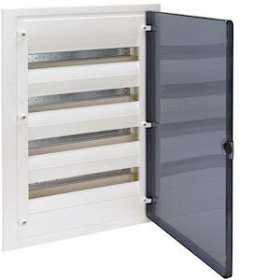 Coffret encastré 72 M porte transp.|Hager-HAGVF418TR