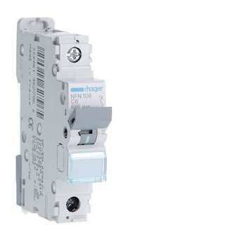 Disjoncteur 1P 6-10kA courbe C - 6A 1 module|Hager-HAGNFN106