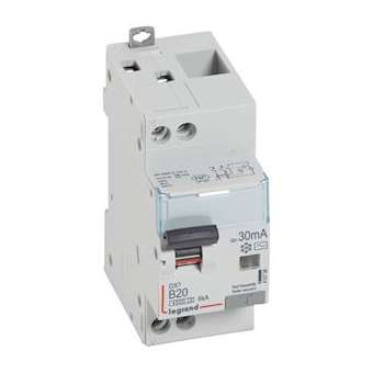 Disjoncteur diff DX³ 4500 -vis/vis- U+N 230V~20A - typeAC -30mA - courbe B - 2 M|Legrand-LEG410736