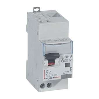 Disjoncteur diff DX³ 6000 -auto/vis-U+N 230V~-32A -typeF-30mA-courbe C - 2M|Legrand-LEG410874