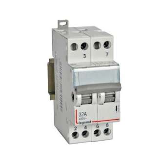 Interrupteur-inverseur double va-et-vient à point milieu 250V~ - 2 modules DIN|Legrand-LEG412903