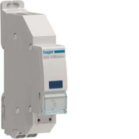 Voyant LED bleu 230VAC QC passage de barre|Hager-HAGSVS124B