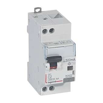 Disjoncteur diff DX³ 4500 - vis/vis -U+N 230V~ 2A - typeAC -300mA -courbe C - 2M|Legrand-LEG410722