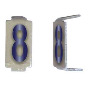 Lot 25 chiffres 8 6x11 Alu ivoire/bleu|Michaud-MIHCD068