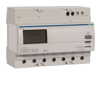 Compteur d'énergie électrique triphasé direct 100A simple tarif|Hager-HAGEC360