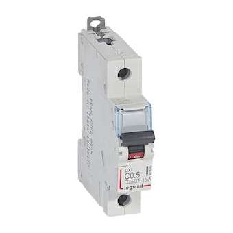 Disjoncteur DX³6000 10kA arrivée haute/départ bas vis 1P 0,5A courbe C - 1 mod|Legrand-LEG407645