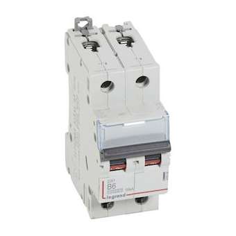 Disj. DX³ 1000kA 16kA arrivée haute/départ bas à vis 6A -courbe B -2 modules|Legrand-LEG408956