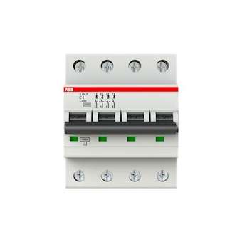 Disjoncteur S204P 4P 4A Courbe C Raccordement à vis - 25KA (4Modules)|ABB-ABB356432