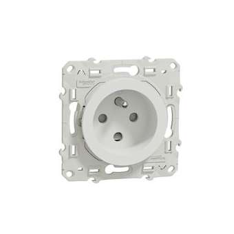 Odace, prise de courant 2P+T Blanc, à détrompage, à vis, connexion à vis|Schneider Electric-SCHS520099