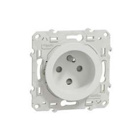 Odace, prise de courant 2P+T Blanc, à détrompage, à vis, connexion à vis|Schneider Electric-SCHS520099
