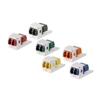Mini-Com Keyed (C-GR) Duplex LC Adapter|-PUICMDCGRLCZBL