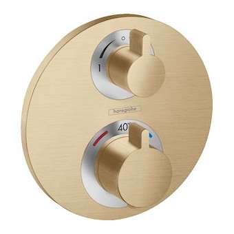 Set finition mit therm S encastré, robinet d'arrêt et inverseur, bronze brossé|Hansgrohe-HA315758140