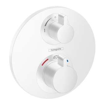Set de finition mit therm S encastré av robinet d'arrêt et inverseur blc mat|Hansgrohe-HA315758700