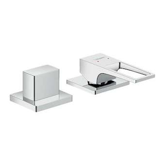 Mitigeur de baignoire 2 trous poignée étrier chromé|Hansgrohe-HA374548000