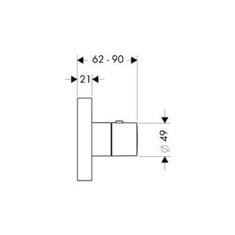 Set de finition pour mitigeur thermostatique encastré 3/4' 12x12 laiton poli|Hansgrohe-HA310755930