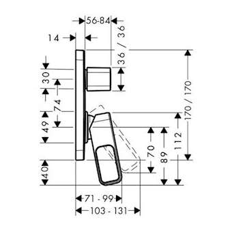 Set de finition pour mitigeur bain/douche encastré laiton poli|Hansgrohe-HA311425930