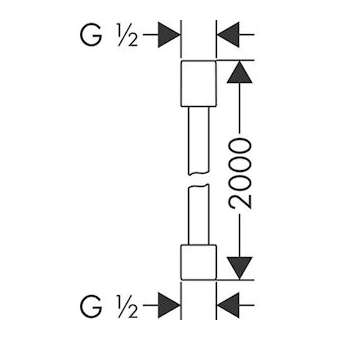 Flexible de douche 2,00 m laiton poli|Hansgrohe-HA328284930