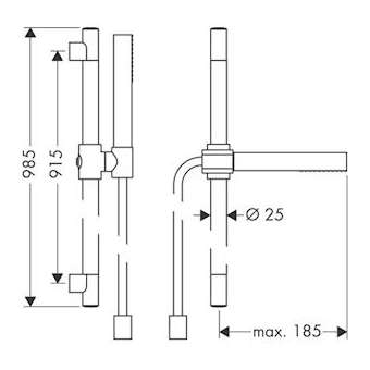 Set de douche laiton poli|Hansgrohe-HA327983930