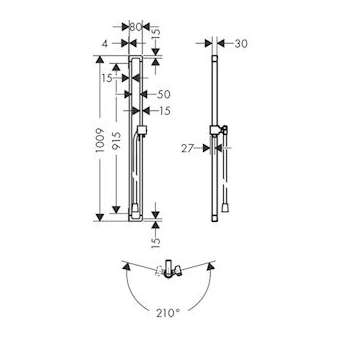 Barre de douche chromé brossé|Hansgrohe-HA336736260