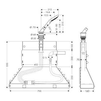 Set Secuflex Secubox avec douchette à main bronze poli|Hansgrohe-HA319418130