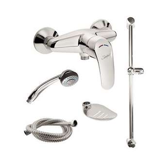 Kit de douche avec douchette, flexible Lg 1500 mm, barre et porte-savon|Sanifirst-SAN75073