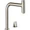 Mitigeur cuisine 2 trous 200, douchette extract. 1 jet, sBox aspect acier inox