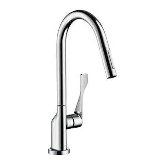 Mitigeur cuisine avec douchette extractible bronze brossé|Hansgrohe-HA339835140