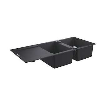 Evier composite avec égouttoir K500 Noir Granite|Grohe-GO231647AP0