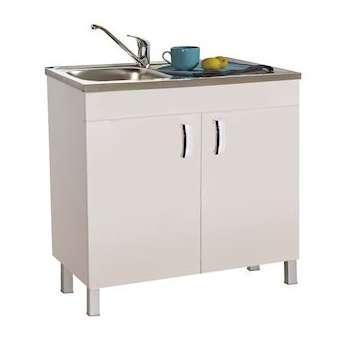 Sous-évier DÉCO CLIP L900 2 portes - Blanc Brillant -semelle rallongée|Neoform industries sas-UIDRS08N12090N