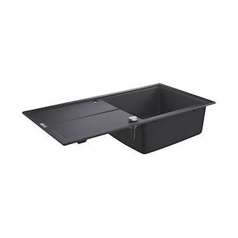 Evier composite avec égouttoir K400 Noir Granite|Grohe-GO231641AP0