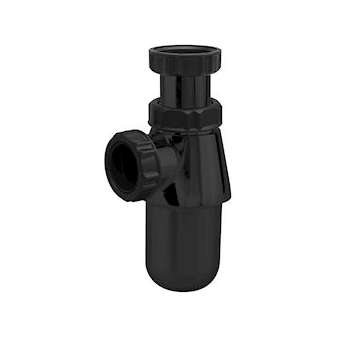 Siphon lavabo ABS noir, réglable 50/105 mm, sortie D32, débit 46 l/mn NF|Valentin-VA260700000500