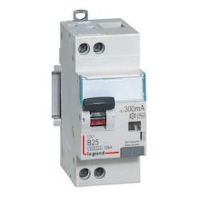 Disjoncteur diff DX³ 6000 - U+N 230V~- typeAC 300mA - 25 A courbe B - 2 modules|Legrand-LEG410901