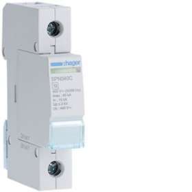 Parafoudre 1P débrochable 40KA type 2 avec voyant fin de vie|Hager-HAGSPN140C