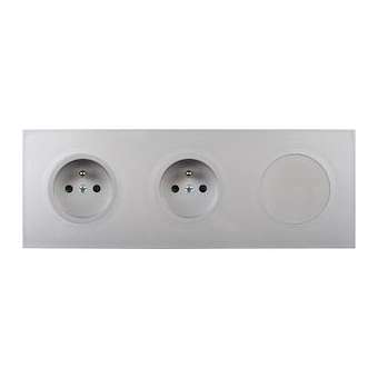 Façade DESIR ALU SOFT TOUCH TRIPLE HORIZONTALE PC PC 2 MEDIAS|Modelec-MD8314-812