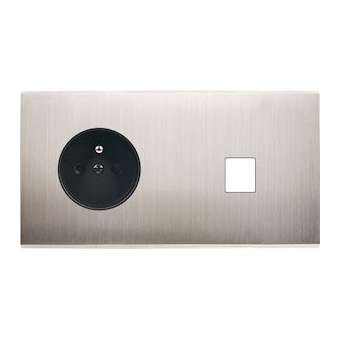 Façade CONFIDENCE LAITON NICKEL SAT DOUBLE HORIZONTALE PC M1|Modelec-MD8263-418M