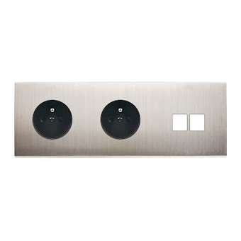 Façade CONFIDENCE LAITON NICKEL SATINE TRIPLE HORIZONTALE PC PC M2|Modelec-MD8314-418M