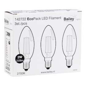 Ecopack Lot 3Pcs Led Fil C35 E14 2W (22W) 220Lm 827 Clair|Bailey-BIY142722