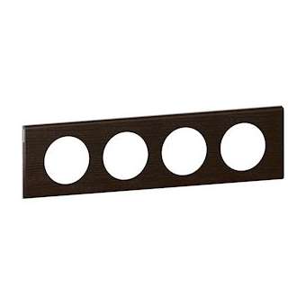 Plaque Céliane Matières 4 postes - finition Teinté Wengué|Legrand-LEG069204