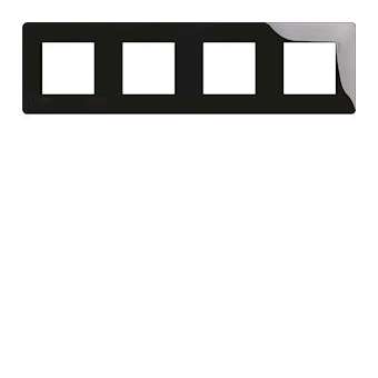 essensya Plaque 4 postes réversible entraxe 71mm Noire|Hager-HAGWE404NX
