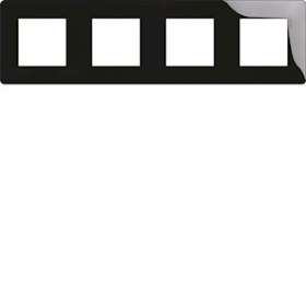 essensya Plaque 4 postes réversible entraxe 71mm Noire|Hager-HAGWE404NX