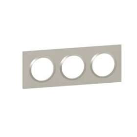 Plaque carrée dooxie 3 postes finition plume|Legrand-LEG600823