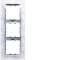 Kallysta épure plaque 3 postes verticale entraxe 71 verre col Cristal Barok|Hager-HAGWK959