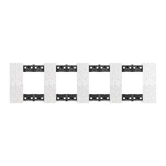 Plaque de finition Living Now Collection Les Blancs 4x2 modules finition Pixel|Bticino-TICBTKA4802M4MW